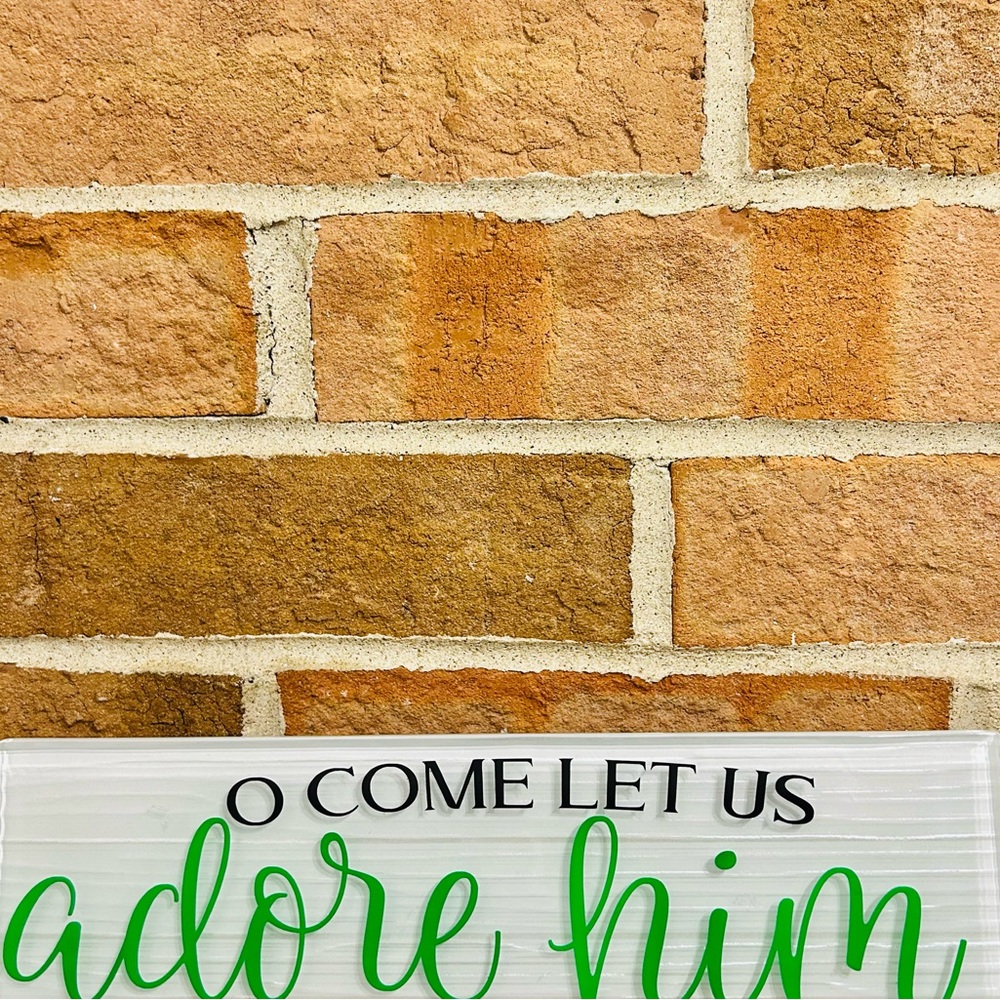 ( handmade ) Christmas glass tile with easel